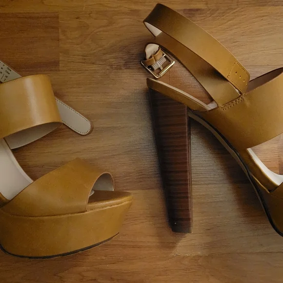 Call It Spring Tan Platform Heels - Picture 2 of 6